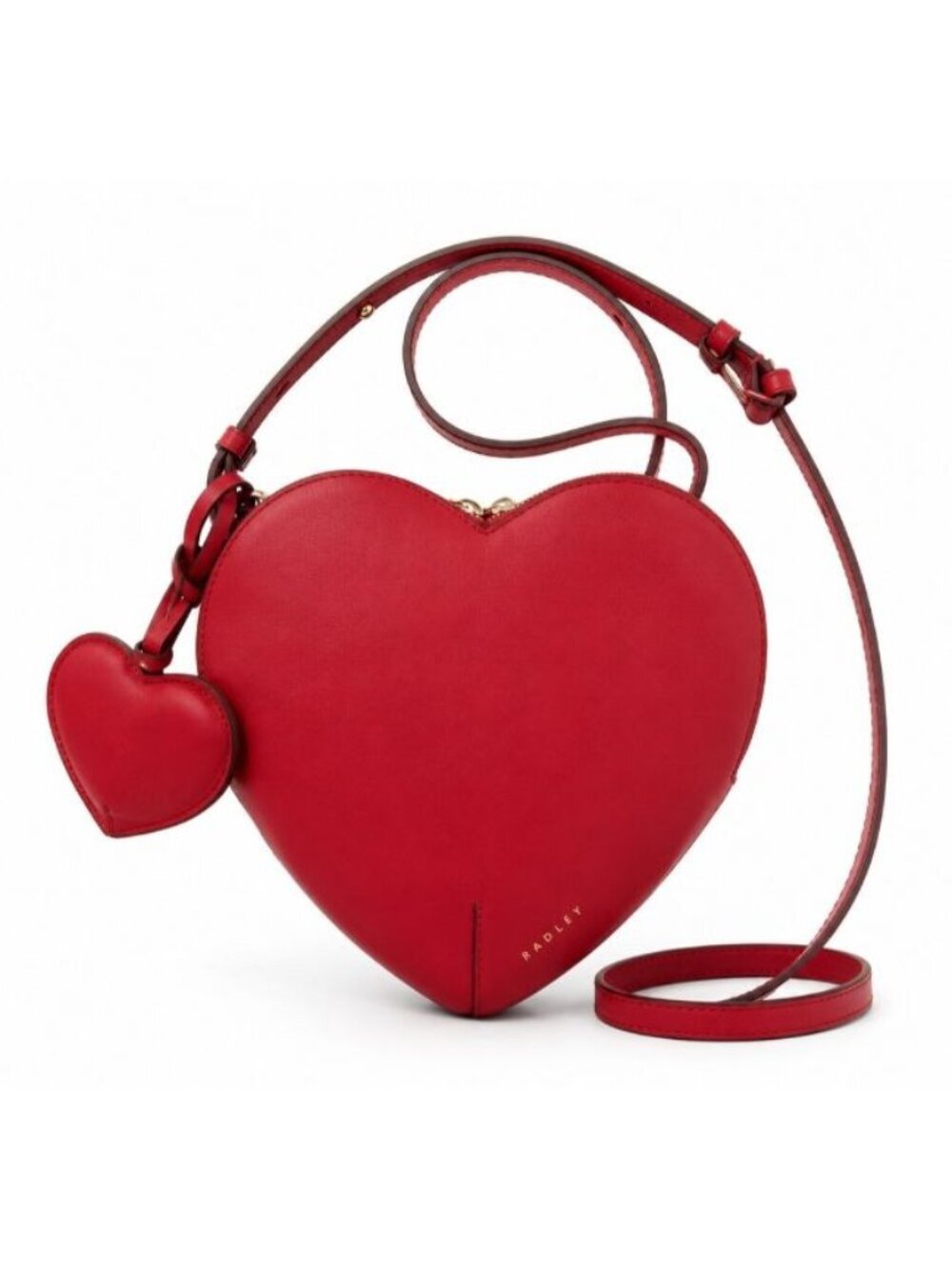 Radley London Heart Street Red Leather Heart Crossbody Bag Charm NWT